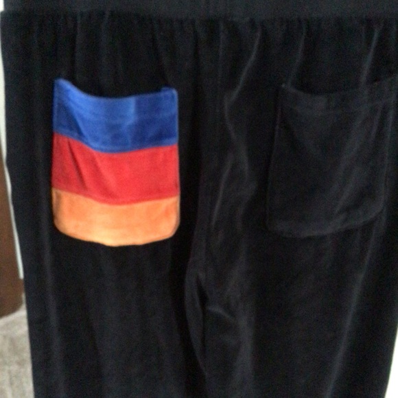 C&C California Black Velour Stripe Jogger Pants L - Picture 9 of 9